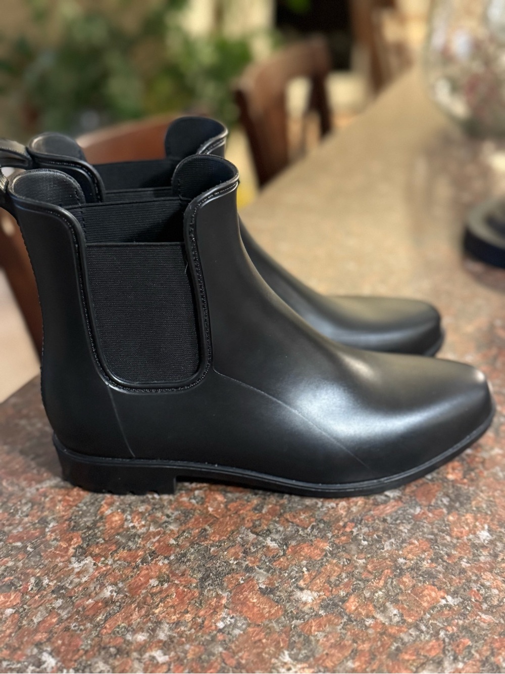 A New Day- Target- like new- Black Chelsea-Style Rain Ankle Boots. Size 9